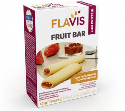 Безбелковый батончик фруктовый с клубничной начинкой Flavis Fruit Bar 125 гр.