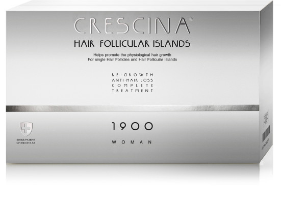 Crescina Hair Follicular Islands Complex 1900 20+20 Woman. Комплекс лосьонов (лосьон для стимуляции роста волос + лосьон против выпадения волос)