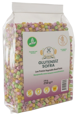 Низкобелковые безглютеновые макароны «Овощные Бусинки» Sofra Low-protein Vegetable Bead Pasta, 250 гр. SLP507565