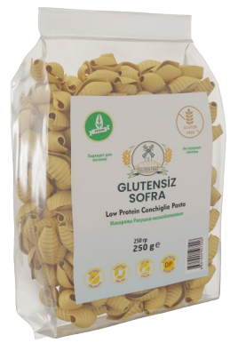 Низкобелковые безглютеновые макароны «Ракушки» Sofra Low-protein Conchiglie Pasta, 250 гр. SLP507558