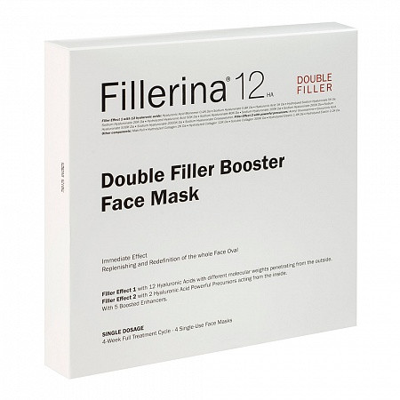 Fillerina 12HA Booster face mask Тканевая маска для лица c двойным эффектом филлера, 4 шт. в упак.